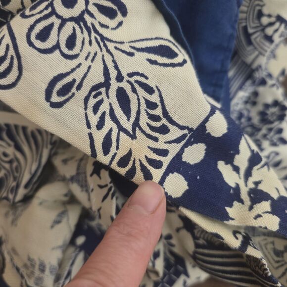 Vintage 50s Pearl Snap Top Women Medium Blue Floral Western Cowgirl Pockets - Picture 10 of 10